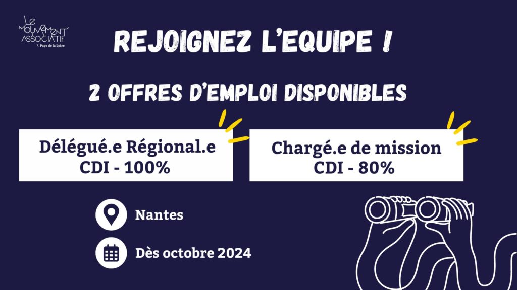 Visuel pour les 2 offres d'emplois du mouvement associatif : DR et CM